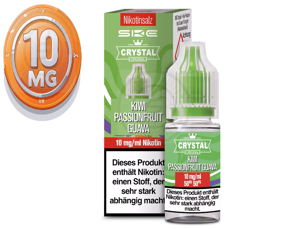 SKE - Crystal Liquid - Kiwi Passionfruit Guava - Nikotinsalz Liquid - 10ml - 10mg