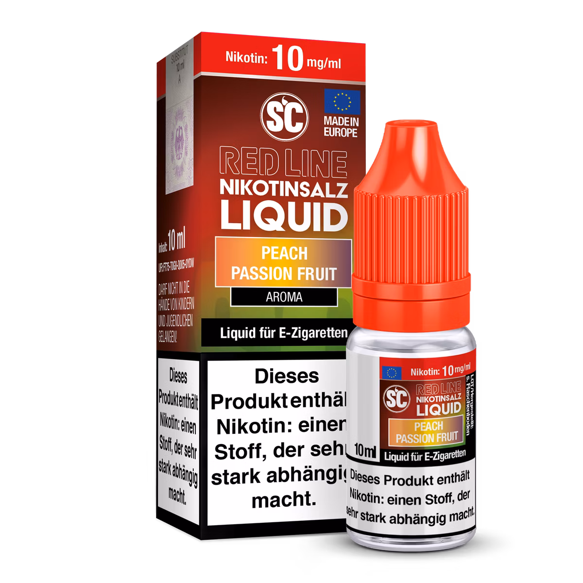 SC Red Line - Nikotinsalzliquid - 10ml - 10mg - Peach Passion Fruit