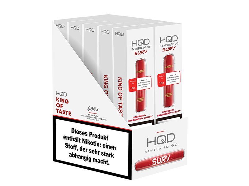 HQD - SURV - Einweg E-Zigarette - Raspberry Strawberry Cherry - 20mg HQD - SURV - Einweg E-Zigarette - Raspberry Strawberry Cherry - 20mg