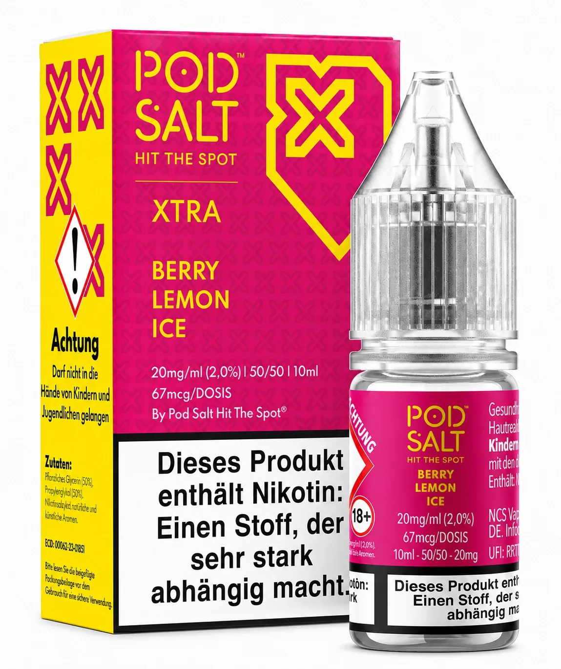 Pod Salt - Xtra - Berry Lemon Ice - Nikotinsalz-Liquid - 10ml - 20mg Pod Salt - Xtra - Berry Lemon Ice - Nikotinsalz-Liquid - 10ml - 20mg