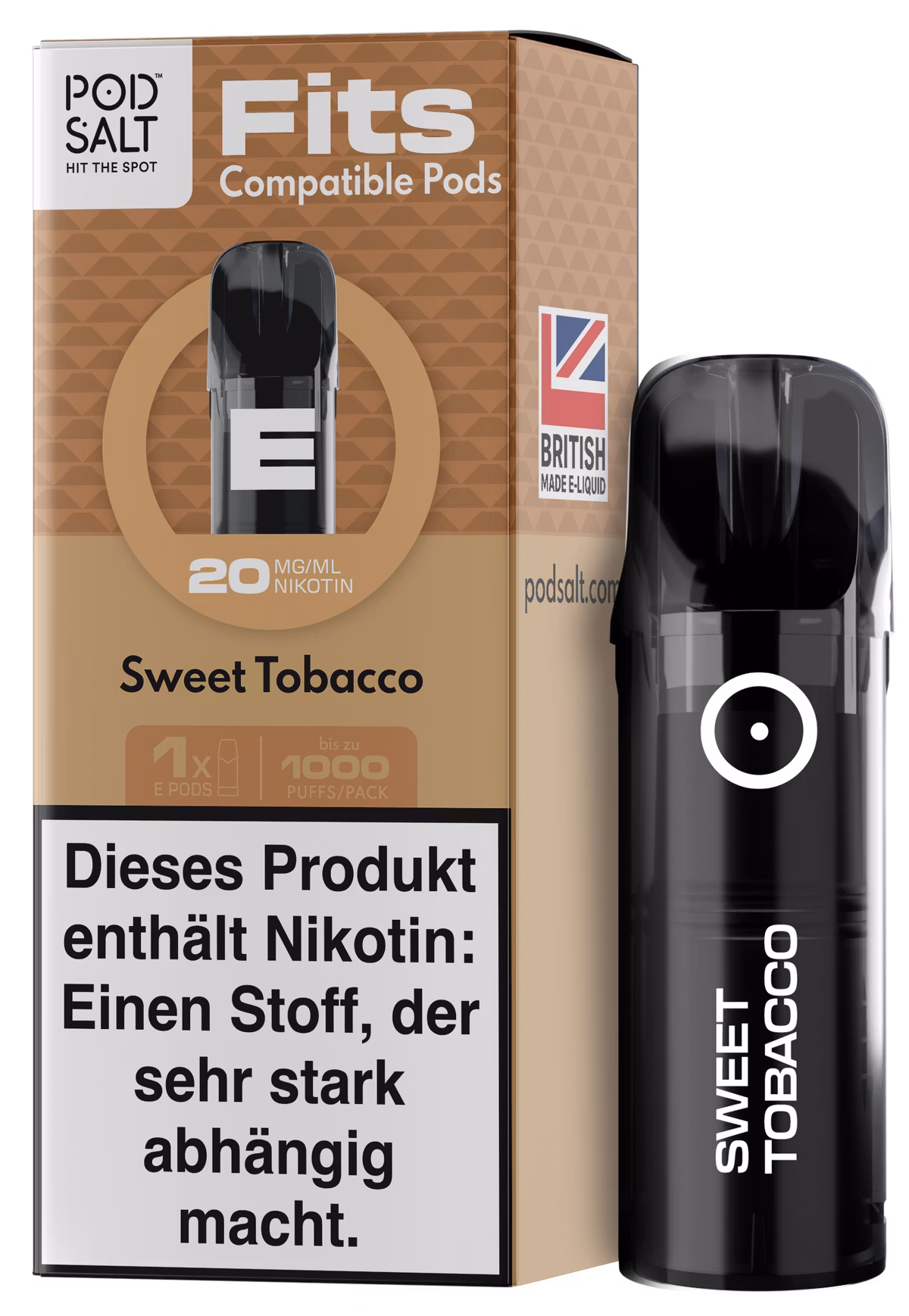 Pod Salt - Fits - Prefilled Pod - Sweet Tobacco - 20mg - 2ml - 3er Pack