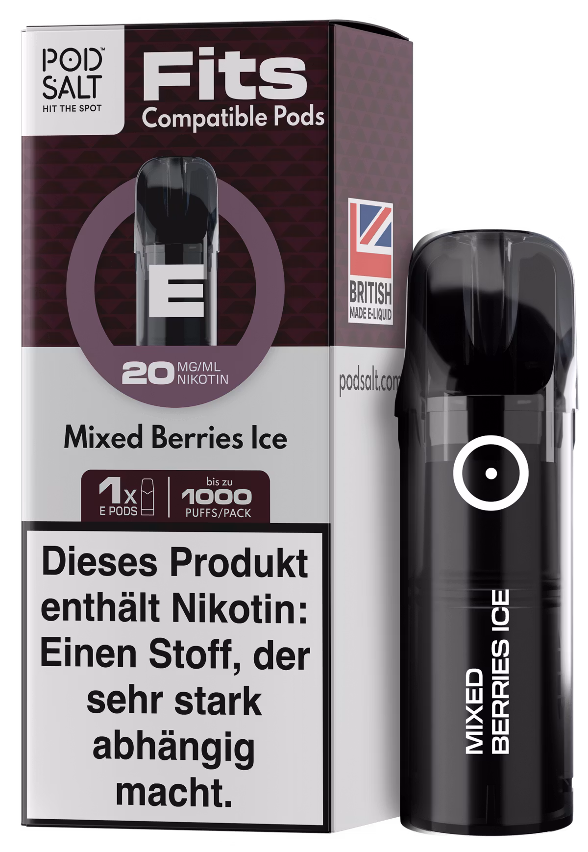 Pod Salt - Fits - Prefilled Pod - Mixed Berries - 20mg - 2ml - 3er Pack