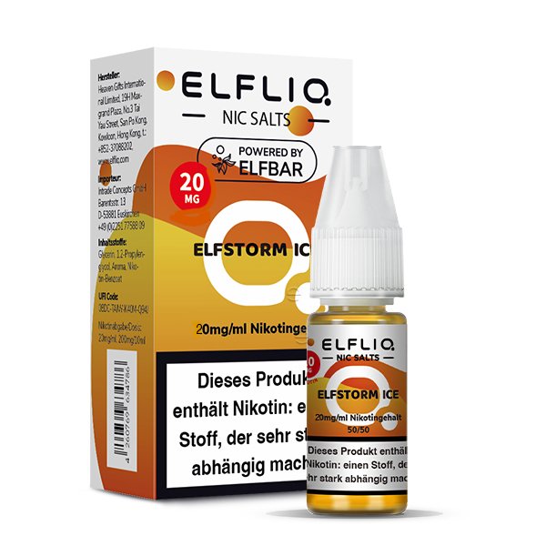 Elfbar - ElfLiq - 10ml - Elfstorm Ice | Nikotinsalz-Stärke : 20mg Elfbar - ElfLiq - 10ml - Elfstorm Ice | Nikotinsalz-Stärke : 20mg