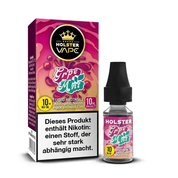 Holster - Nikotinsalzliquids - 10ml - Grpe Mnt | Inhalt : 10ml | Nikotinsalz-Stärke : 10mg | Paketgröße : 1er Packung Holster - Nikotinsalzliquids - 10ml - Grpe Mnt | Inhalt : 10ml | Nikotinsalz-Stärke : 10mg | Paketgröße : 1er Packung