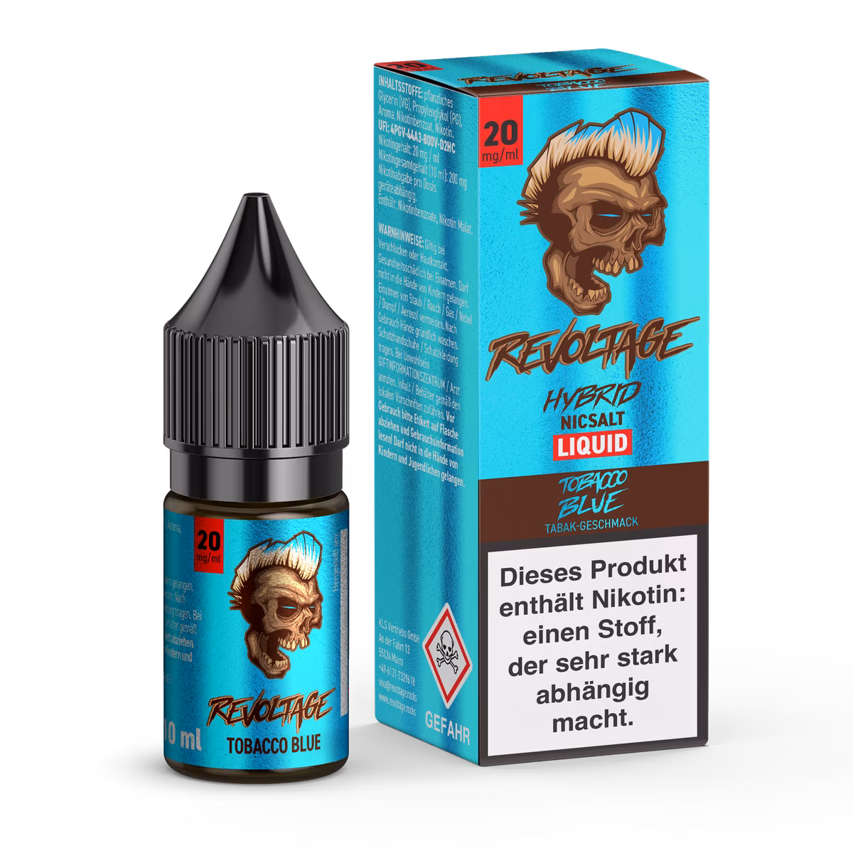 Revoltage - Hybrid Nikotinsalz Liquid - 10ml - Tobacco Blue - 20mg Revoltage - Hybrid Nikotinsalz Liquid - 10ml - Tobacco Blue - 20mg