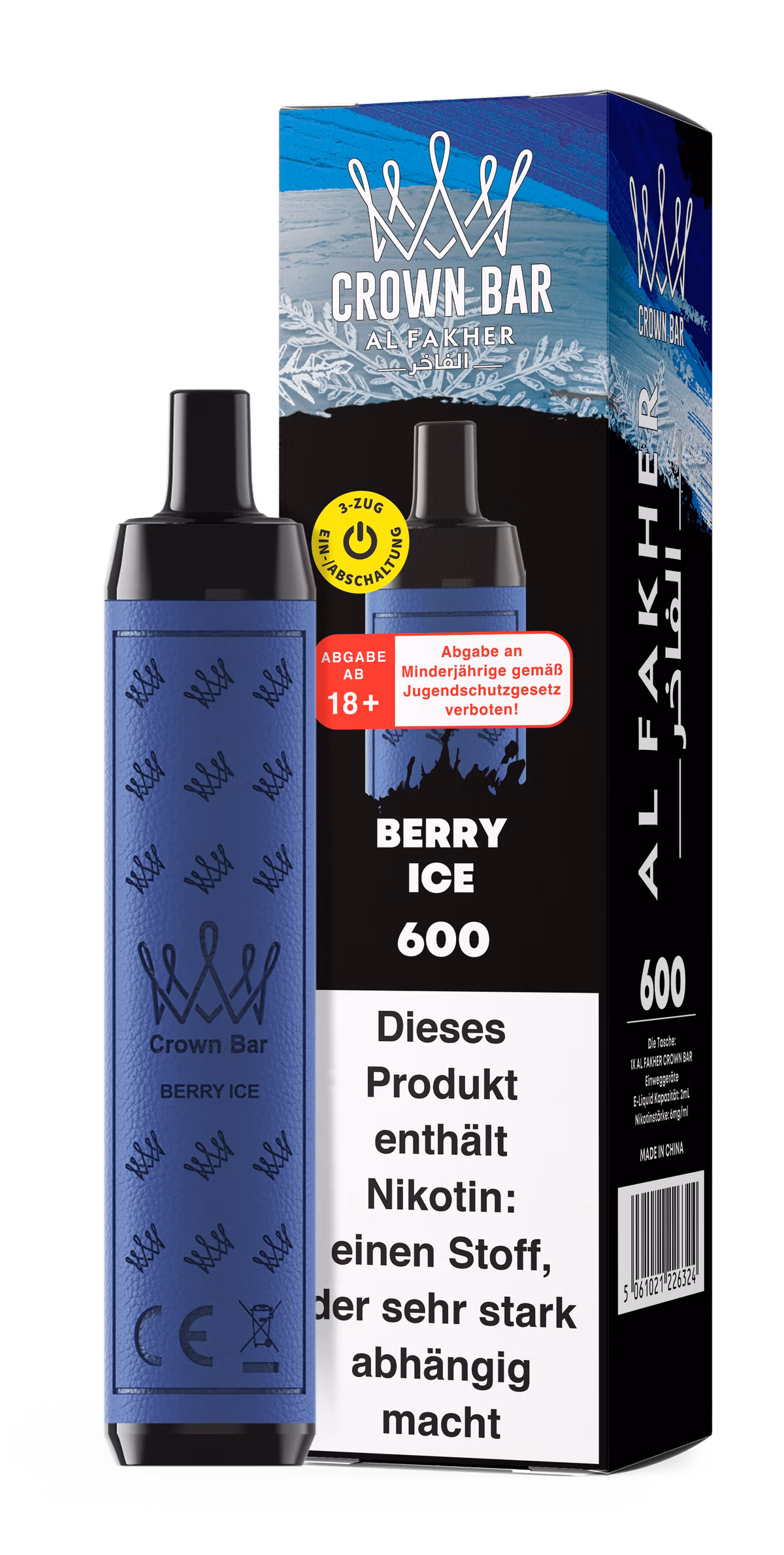 Al Fakher - Crown Bar - Einweg E-Zigarette - 2ml - 20mg - CP - Berry Ice