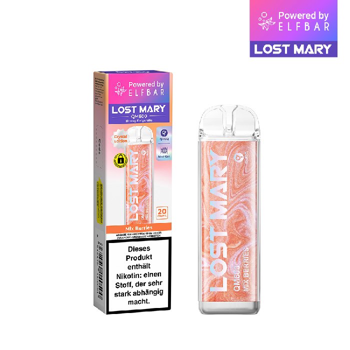 Lost Mary - QM600 - Einweg E-Zigarette - Mix Berries | Nikotinsalz-Stärke : 20mg | Paketgröße : 1er Packung