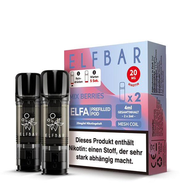 Elfbar - ELFA - Prefilled Pod - 2ml - 2er Pack - Mix Berries