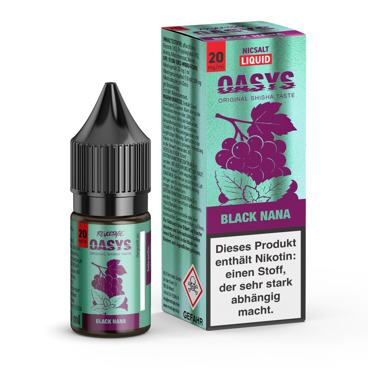Oasys - Nikotinsalz Liquids - 10ml - Black Nana - 20mg