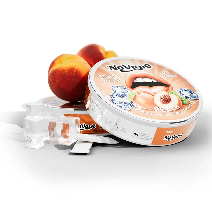 NoVape - Koffein Pouches - Peach - 80mg - 20 Stück NoVape - Koffein Pouches - Peach - 80mg - 20 Stück