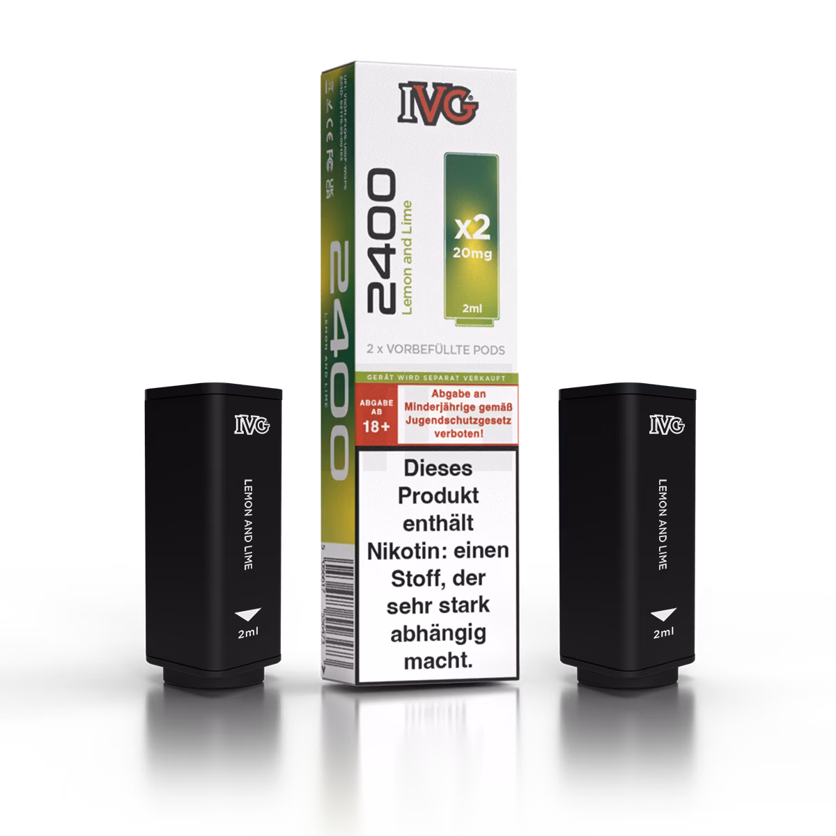 IVG - 2400 - Prefilled Pod - 2ml - 2er Pack - Lemon and Lime IVG - 2400 - Prefilled Pod - 2ml - 2er Pack - Lemon and Lime