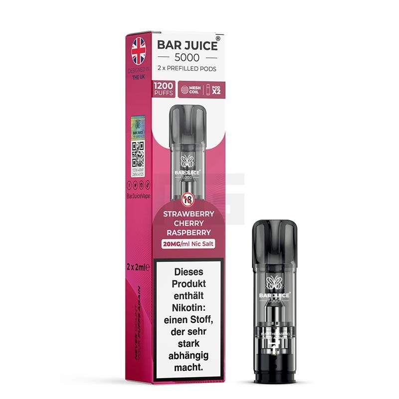Bar Juice - Prefilled Pods - Strawberry Cherry Raspberry - 2ml - 20mg - 2er Paket