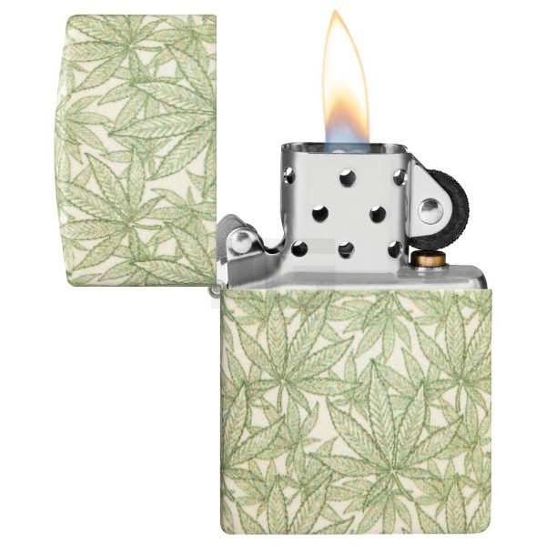 Zippo - Benzinfeuerzeug - Cannabis Design Grün