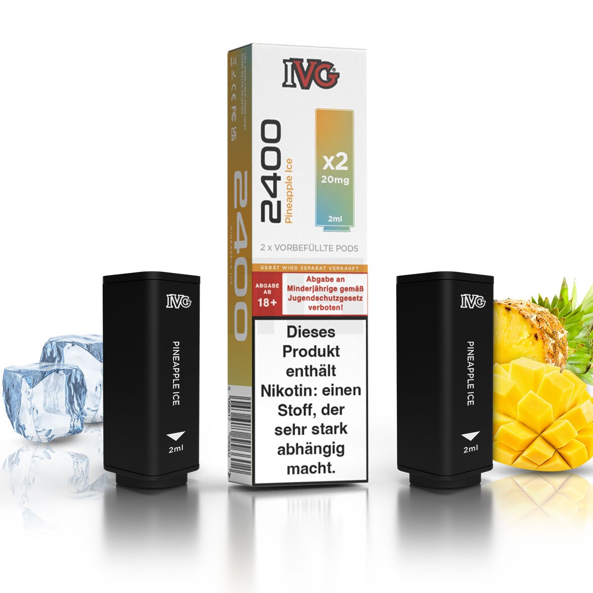 IVG - 2400 - Prefilled Pod - Pineapple Ice - 2ml - 2er Pack