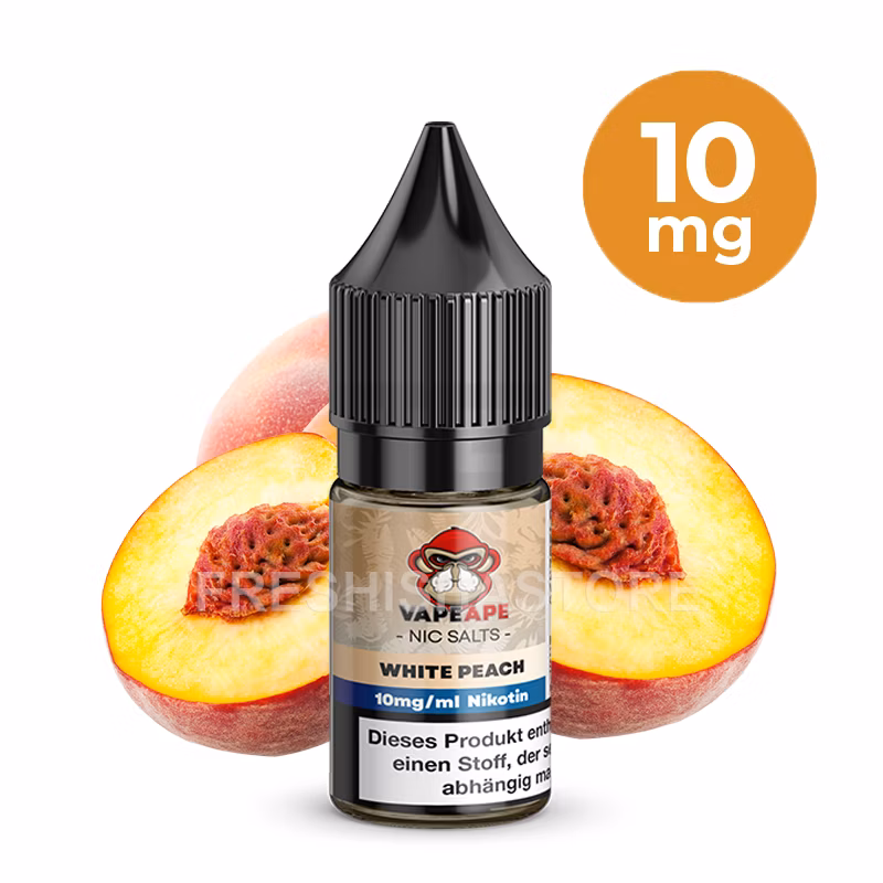 VapeApe - White Peach - Nikotinsalz-Liquid - 10ml - 10mg