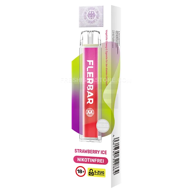 Nikotinfrei - Flerbar - Einweg E-Zigarette - Strawberry Ice - 0mg - CP
