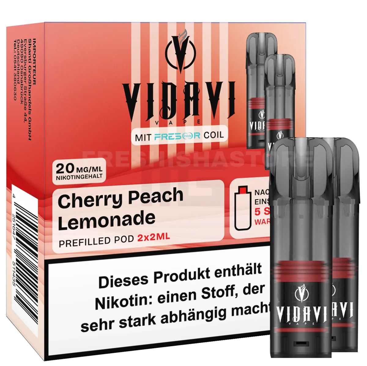 VIDAVI - Prefilled Pod - 2ml - 2er Pack - Cherry Peach Lemoande