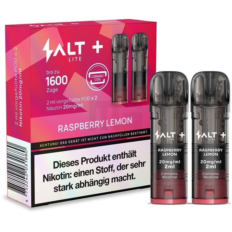Salt - Plus Lite - Prefilled Pod - 2ml - 2er Pack - Raspberry Lemon