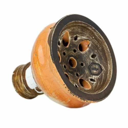 Shisha-Kopf-Kolos-Celeste-Tabakkopf-Orange-Weiss-freshisha-store, Beleuchtung, Abtropfen lassen