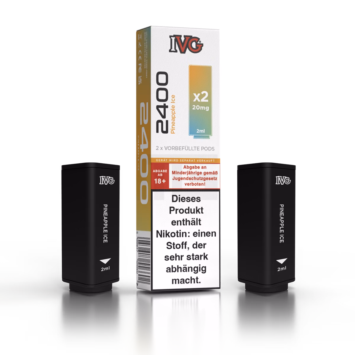 IVG - 2400 - Prefilled Pod - 2ml - 2er Pack - Pineapple Ice IVG - 2400 - Prefilled Pod - 2ml - 2er Pack - Pineapple Ice