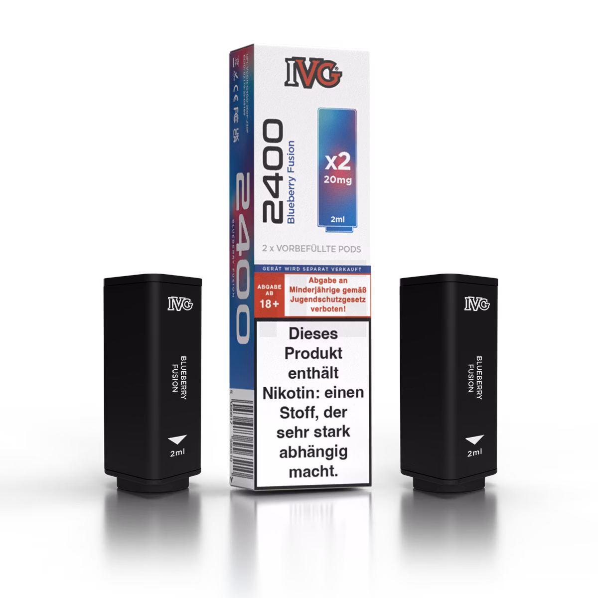 IVG - 2400 - Prefilled Pod - 2ml - 2er Pack - Blueberry Fusion IVG - 2400 - Prefilled Pod - 2ml - 2er Pack - Blueberry Fusion