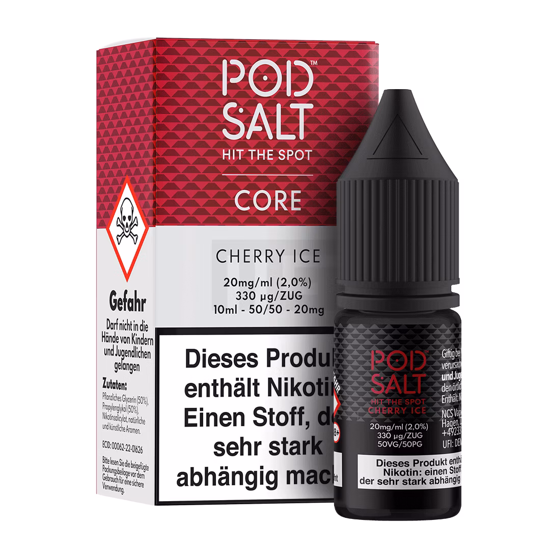 Pod Salt - Core - Cherry Ice - Nikotinsalz-Liquid - 10ml - 20mg