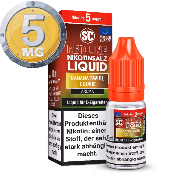 SC - Red Line - Banana Swirl Cookie - Nikotinsalz Liquid - 10ml - 5mg