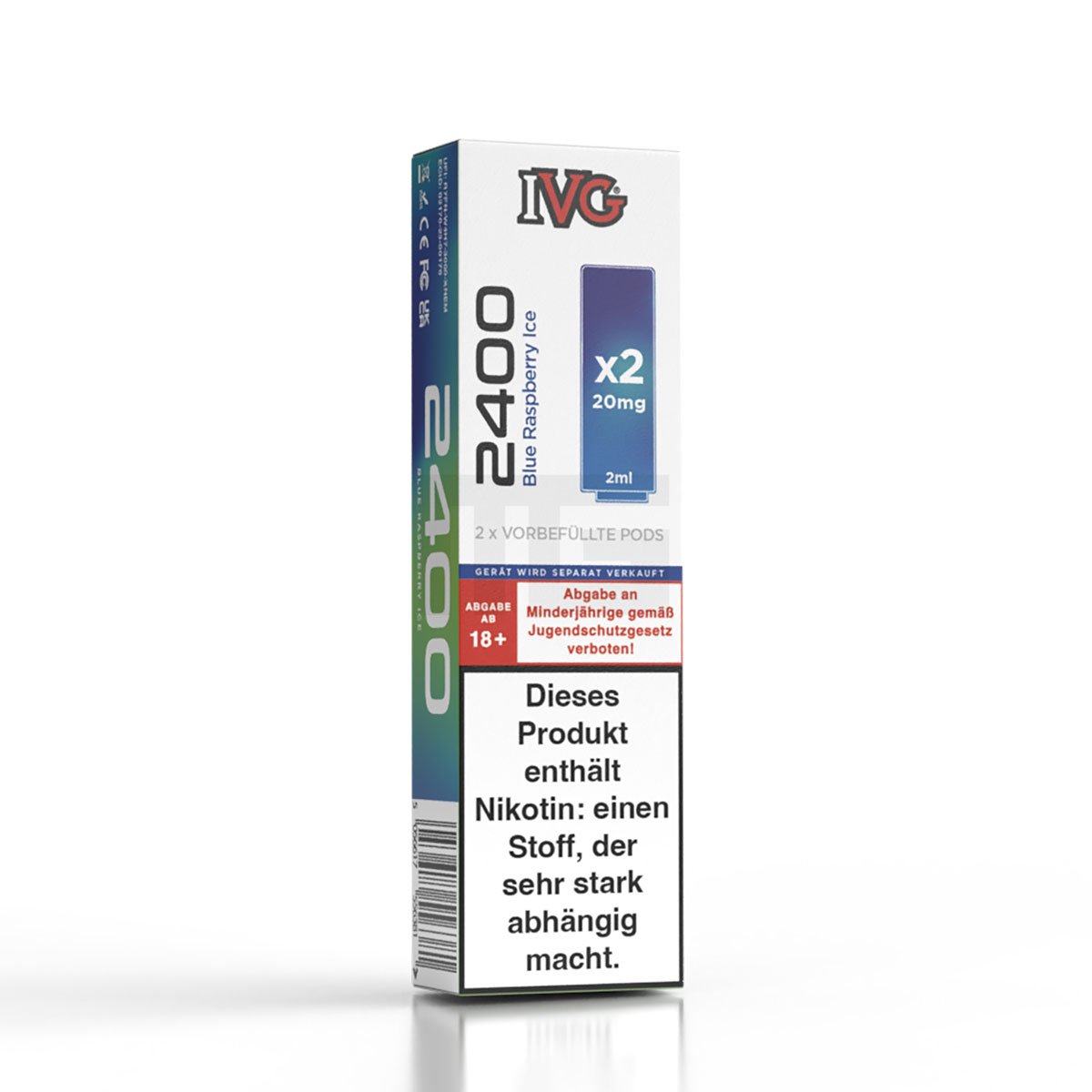 IVG - 2400 - Prefilled Pod - Blue Raspberry Ice - 2ml - 2er Pack