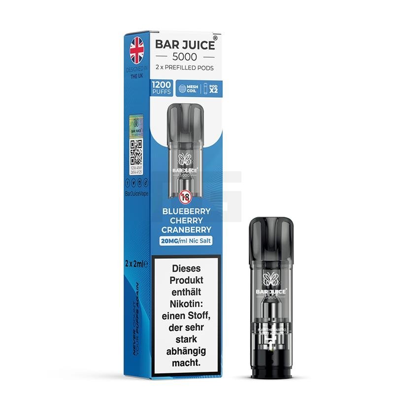 Bar Juice - Prefilled Pods - Blueberry Cherry Cranberry - 2ml - 20mg - 2er Paket