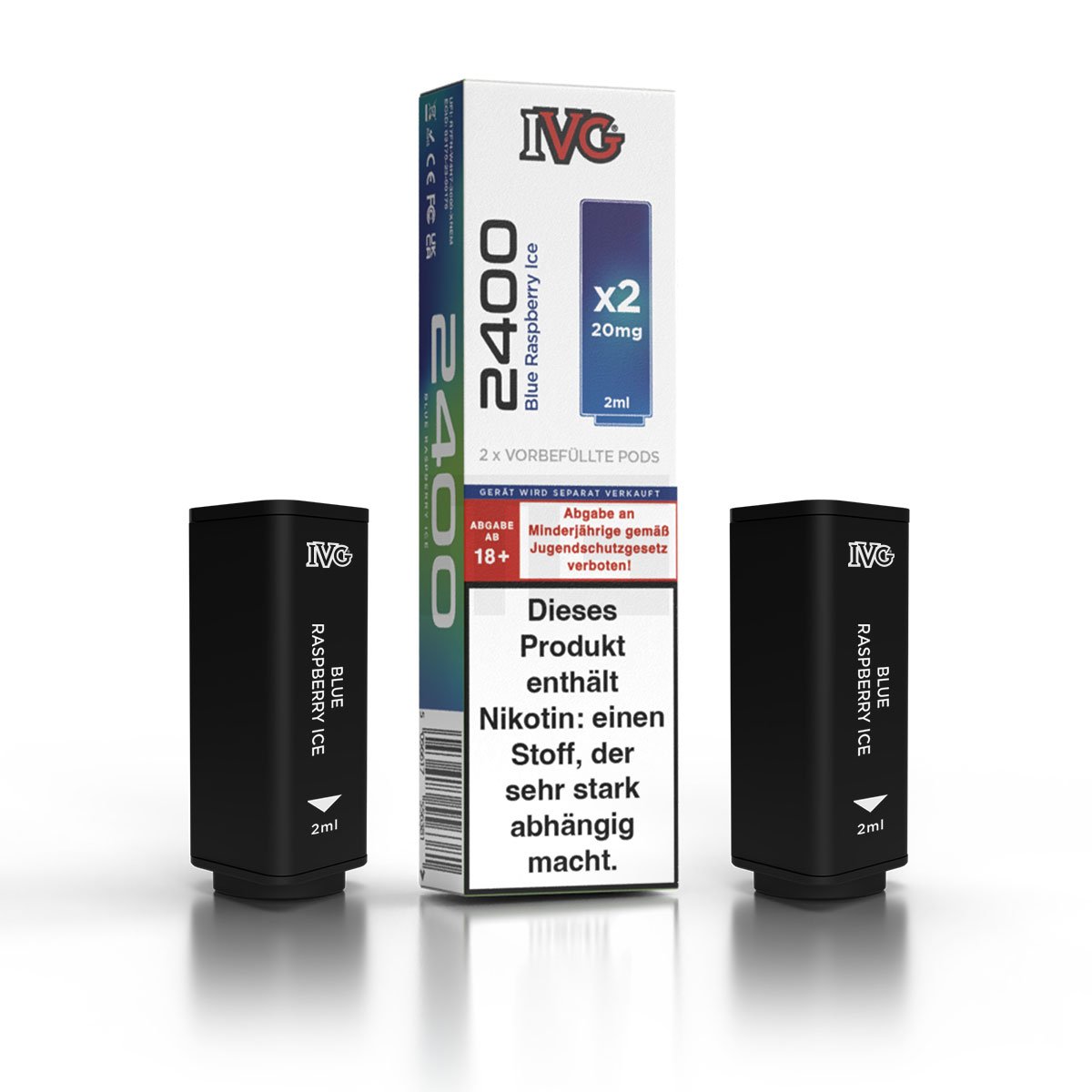 IVG - 2400 - Prefilled Pod - Blue Raspberry Ice - 2ml - 2er Pack