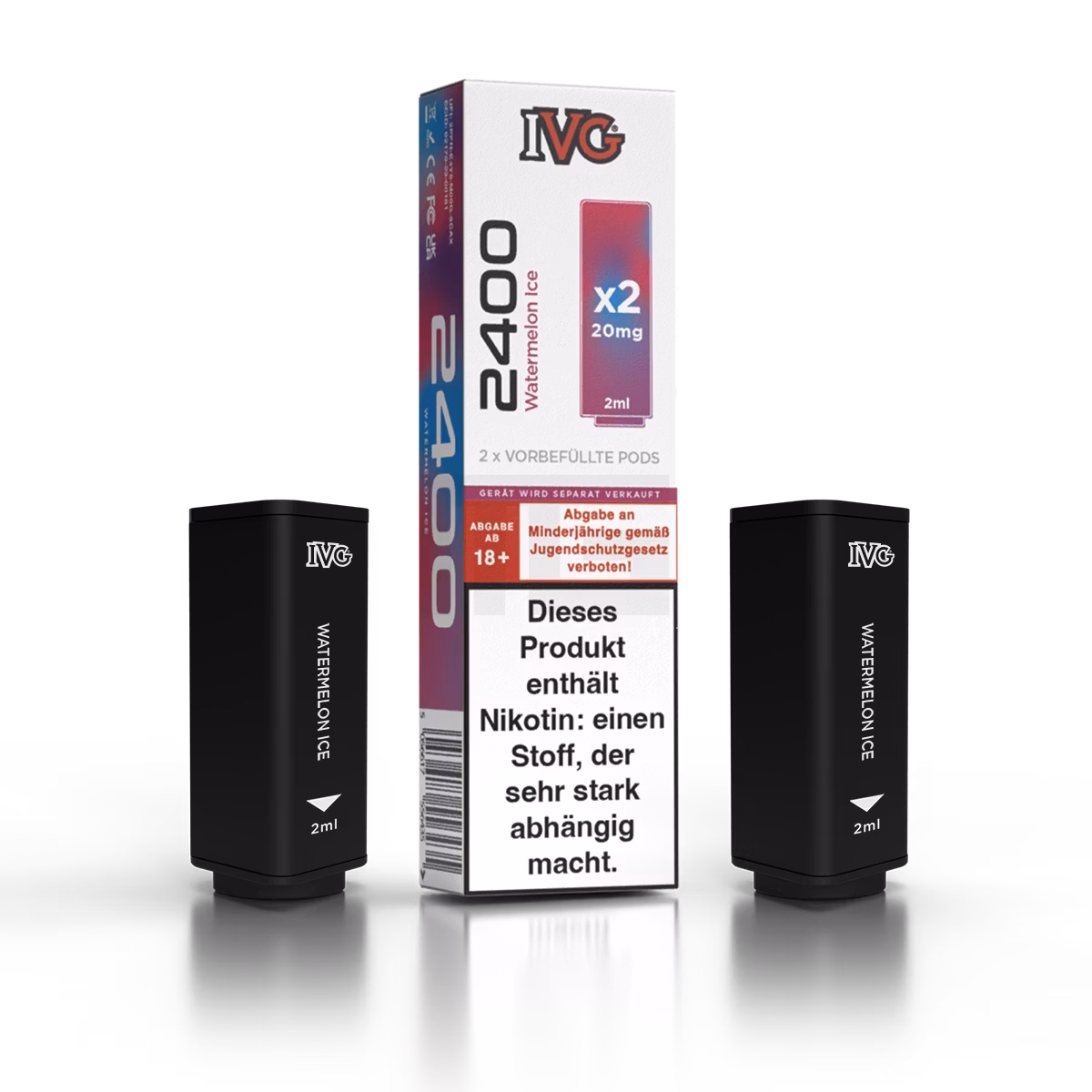 IVG - 2400 - Prefilled Pod - 2ml - 2er Pack - Watermelon Ice IVG - 2400 - Prefilled Pod - 2ml - 2er Pack - Watermelon Ice