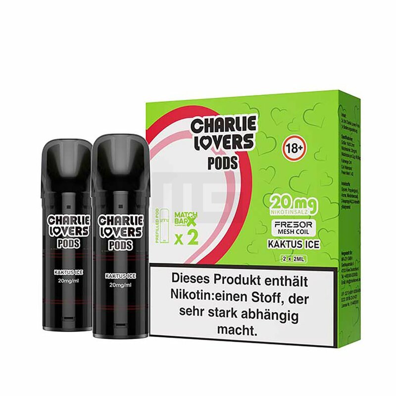 Charlie Lovers - Prefilled Pods - 2ml - 2er Pack - Kaktus Ice 20mg Charlie Lovers - Prefilled Pods - 2ml - 2er Pack - Kaktus Ice 20mg