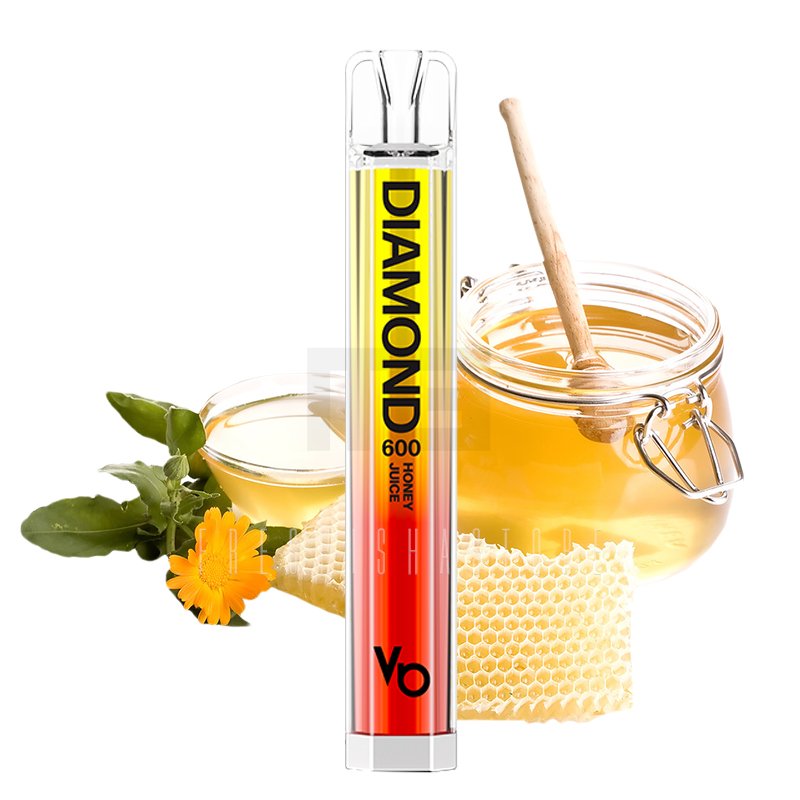 vapes-bars-einweg-ezigarette-honey-juice Vapes Bars - Diamond 600 - Einweg E-Zigarette - Honey Juice, Essen, Schatz, Glas
