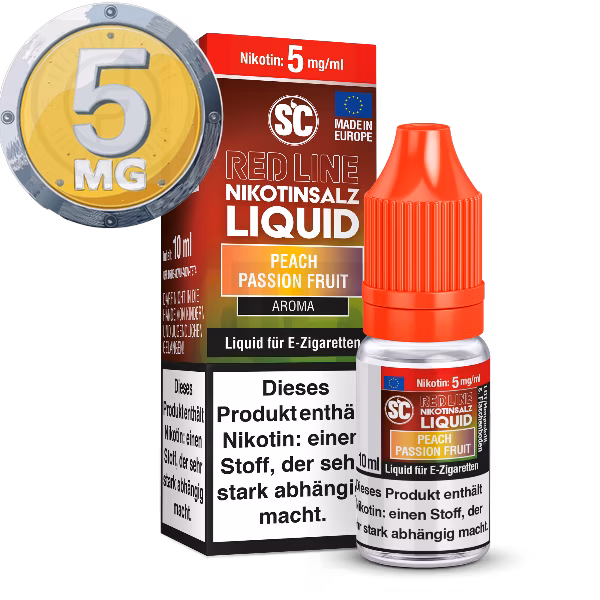 SC - Red Line - Peach Passion Fruit - Nikotinsalz Liquid - 10ml - 5mg