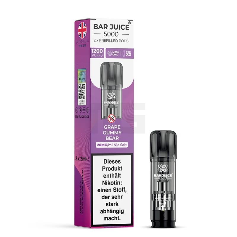 Bar Juice - Prefilled Pods - Grape Gummy Bear - 2ml - 20mg - 2er Paket