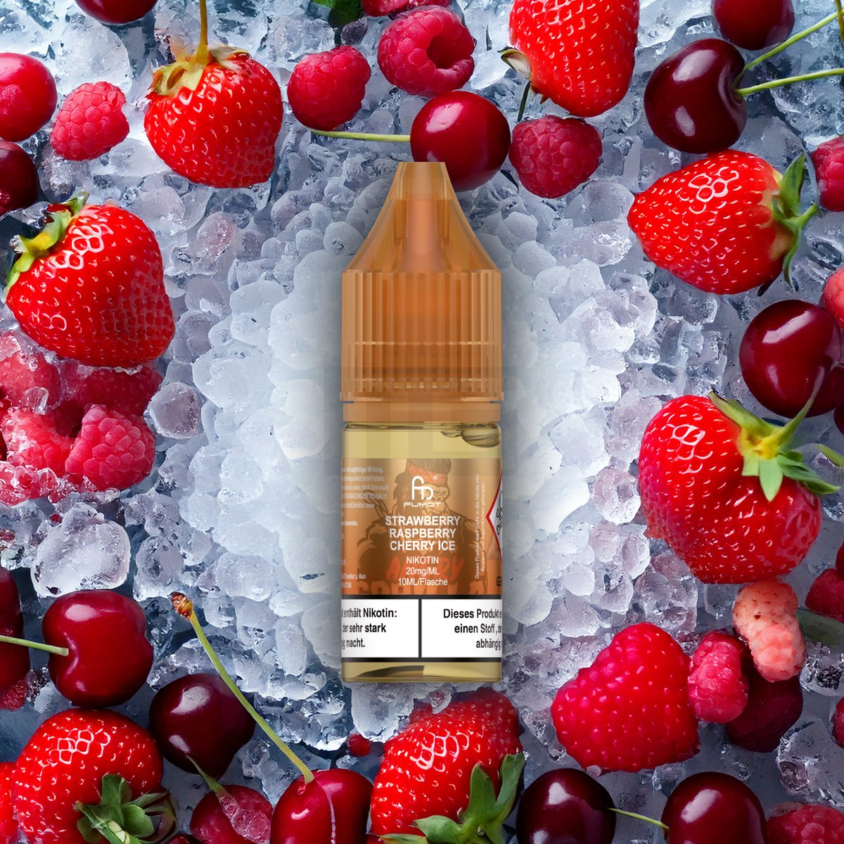 RandM - Tornado - Nikotinsalz-Liquid - 10ml - Strawberry Raspberry Cherry Ice | Nikotinsalz-Stärke : 10mg