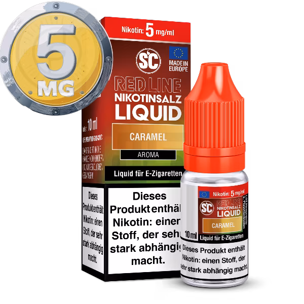 SC - Red Line - Caramel - Nikotinsalz Liquid - 10ml - 5mg