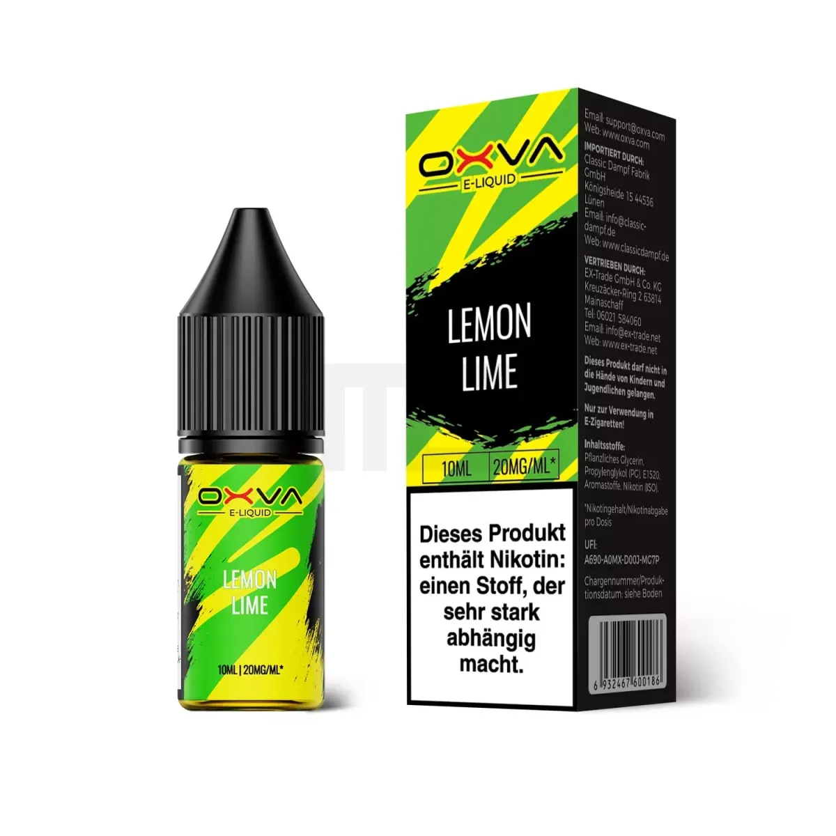OXVA - Nikotinsalz Liquid - 10ml - Lemon Lime - 20mg