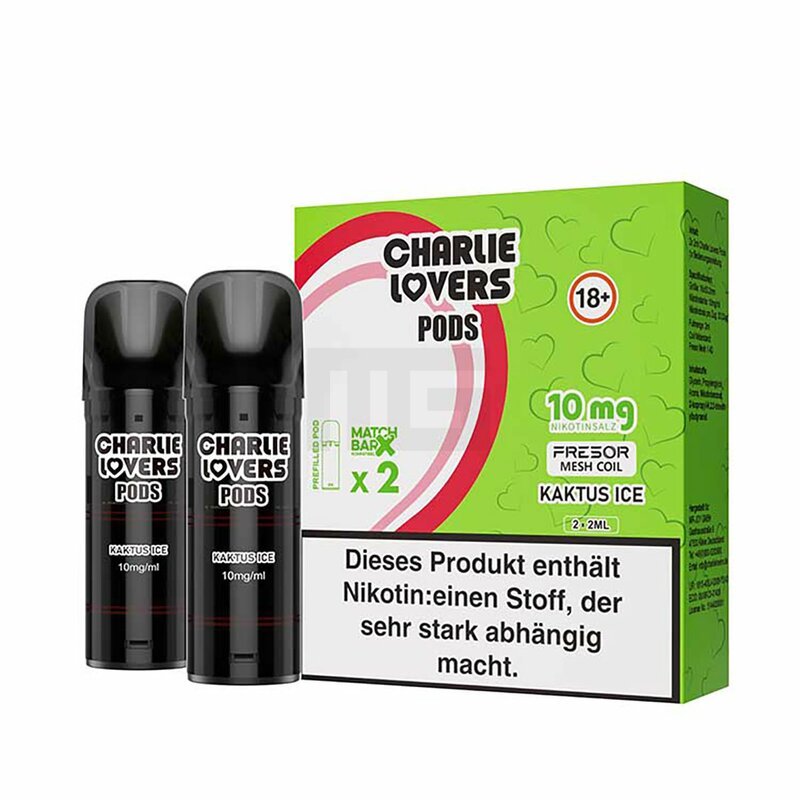 Charlie Lovers - Prefilled Pods - 2ml - 2er Pack - Kaktus Ice 10mg Charlie Lovers - Prefilled Pods - 2ml - 2er Pack - Kaktus Ice 10mg