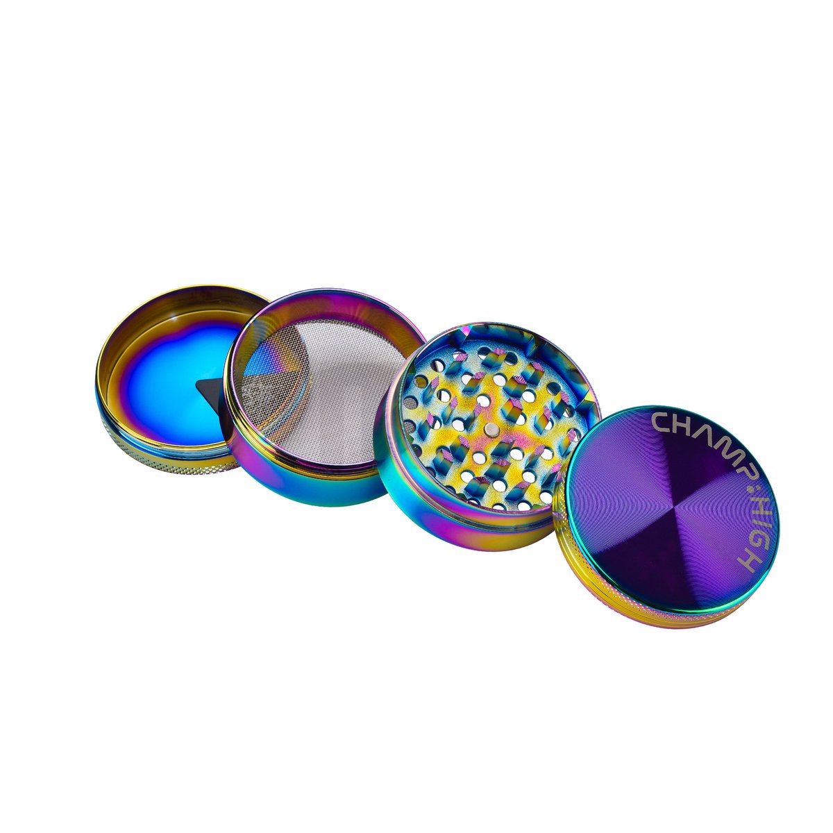 CHAMP HIGH - Metal Rainbow Grinder - 55mm – 4-teilig