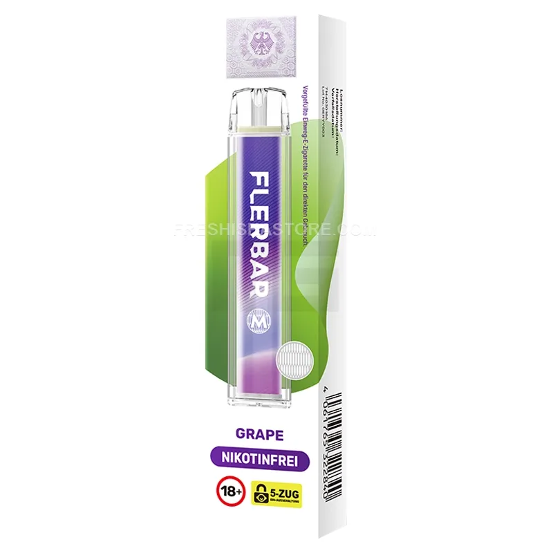 Nikotinfrei - Flerbar - Einweg E-Zigarette - Grape - 0mg - CP