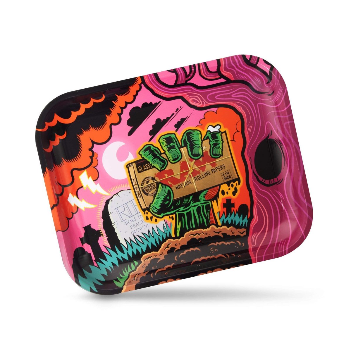 RAW - Rolling Tray - Drehunterlage Metall - Zombie - 27,5 x 34