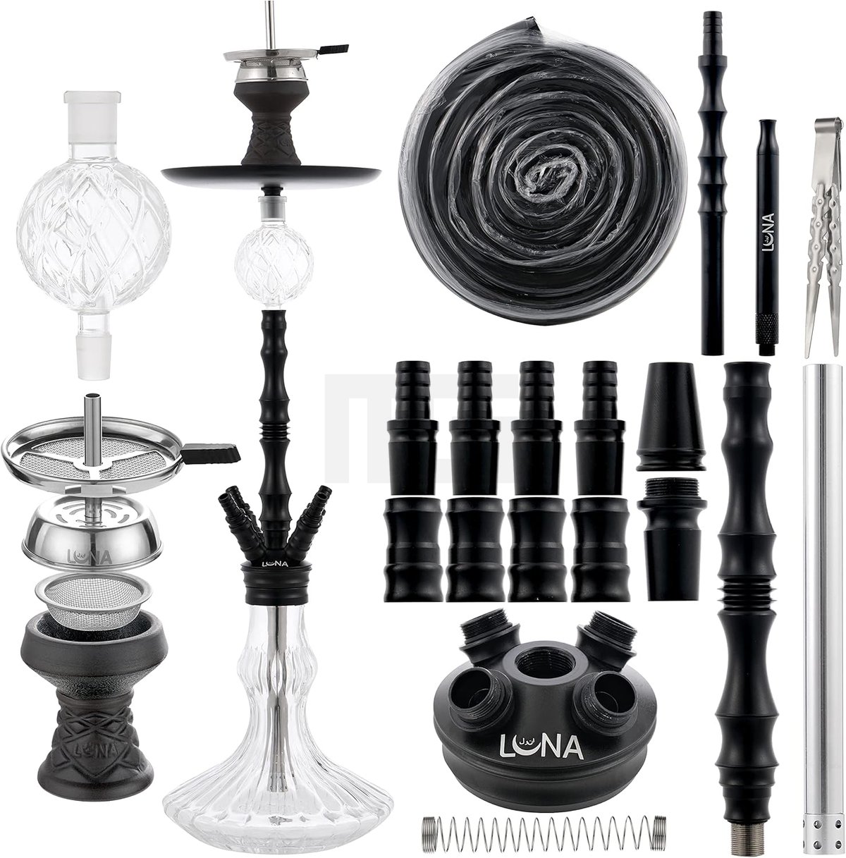 Luna Hookah - Bigima - Schwarz - Komplettset