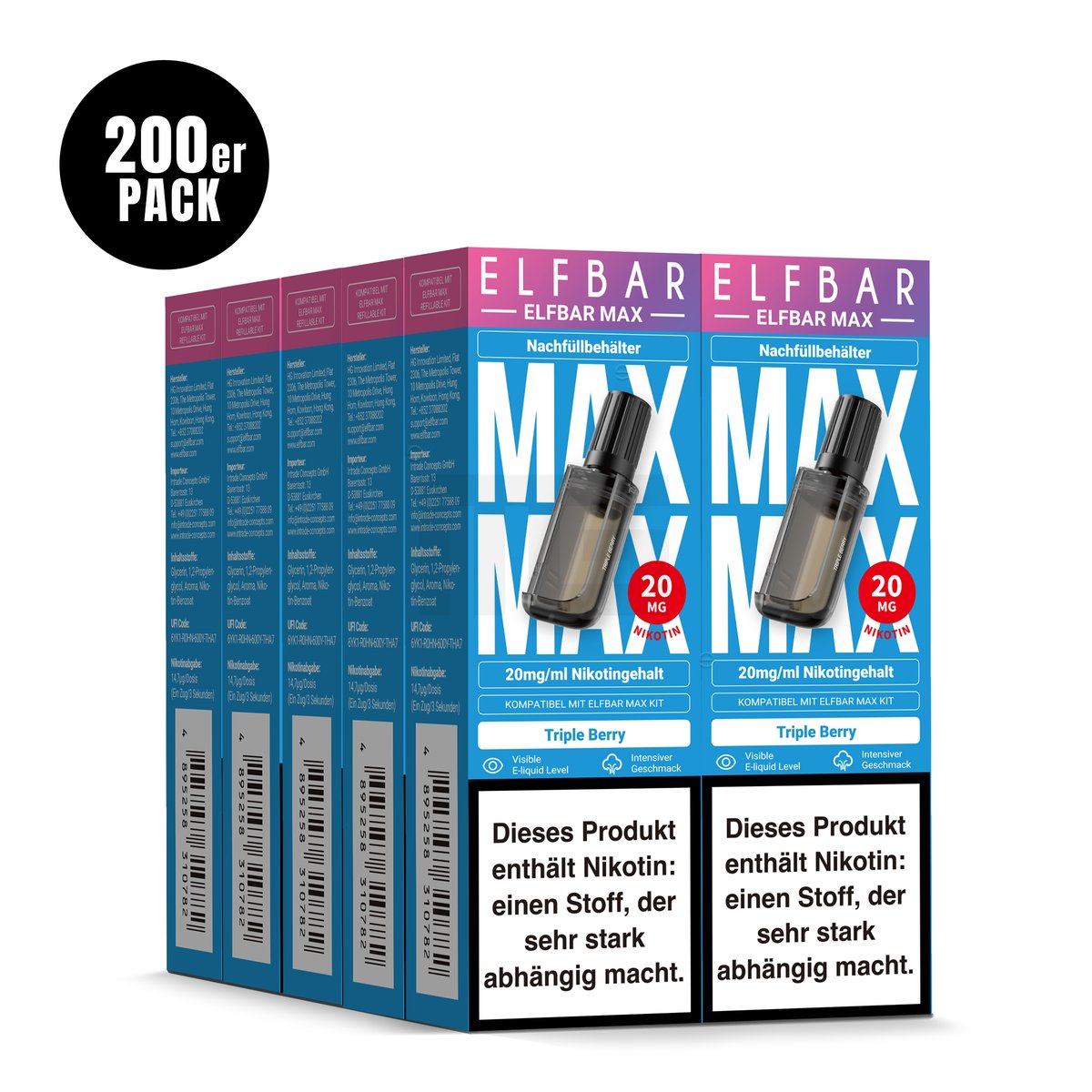 ELFBAR - MAX - Nachfülltank - CP - Triple Berry