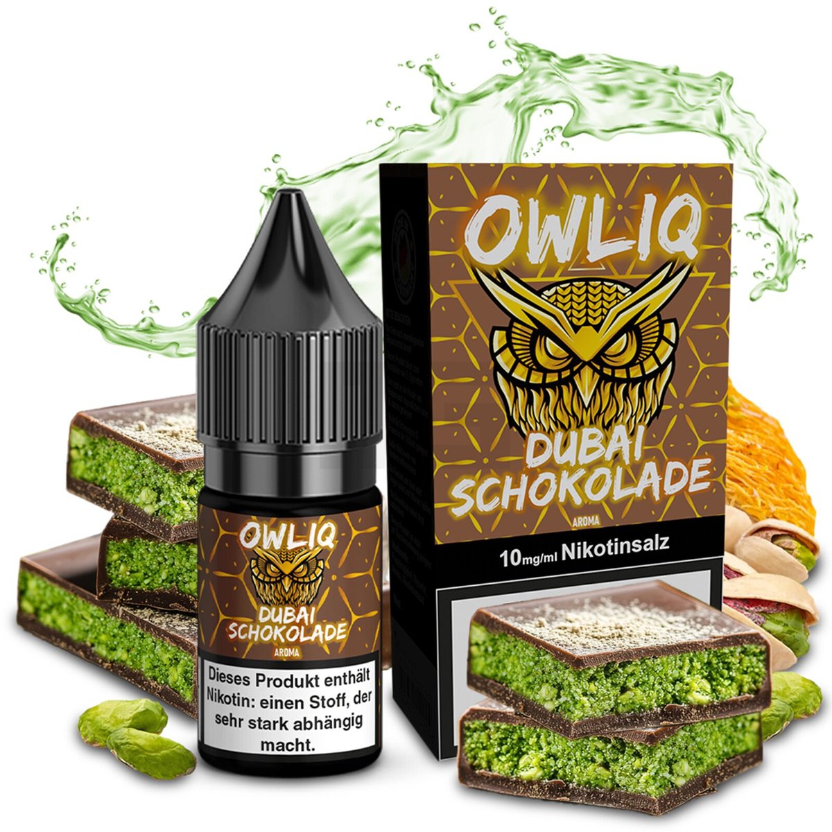 OWLIQ - Dubai Schokolade - Nikotinsalz Liquid - 10ml - 10mg