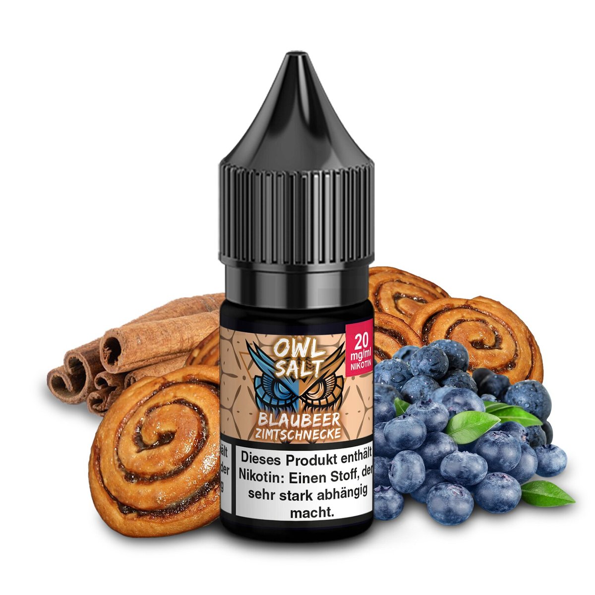 OWL Salt - Blaubeer Zimtschnecke - Nikotinsalz Liquid - 10ml - 20mg