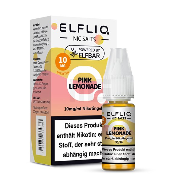 elfbar-elfliq-pink-lemonade-nikotinsalz-liquid-6 Elfbar - ElfLiq - 10ml - Pink Lemonade | Nikotinsalz-Stärke : 10mg