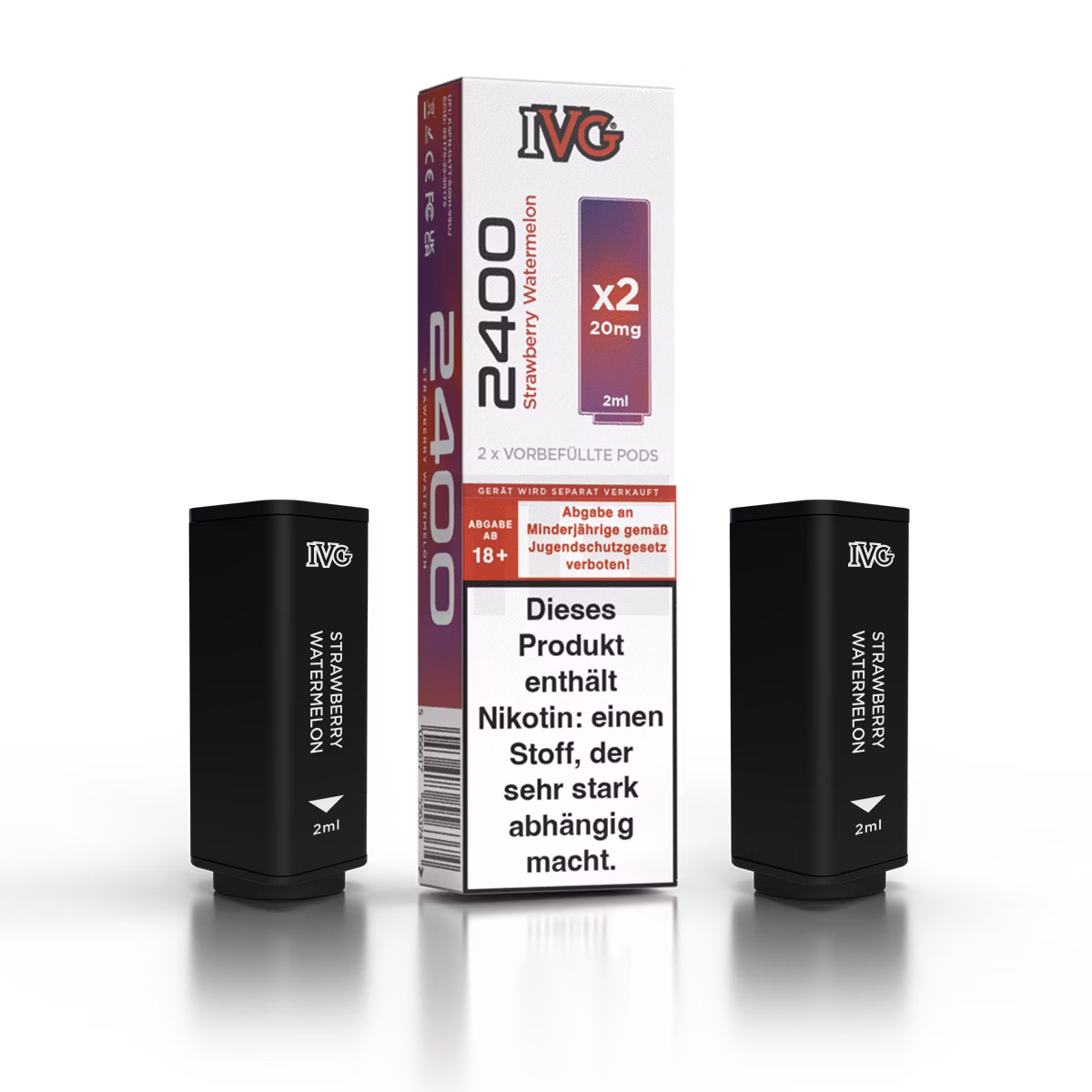IVG - 2400 - Prefilled Pod - 2ml - 2er Pack - Strawberry Watermelon IVG - 2400 - Prefilled Pod - 2ml - 2er Pack - Strawberry Watermelon