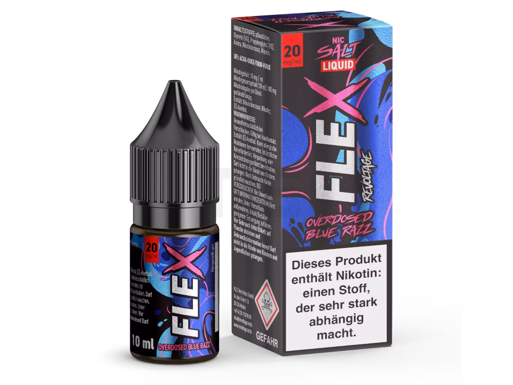 Revoltage - FLEX - Blue Razz - Overdosed - Nikotinsalz Liquid - 10ml - 20mg