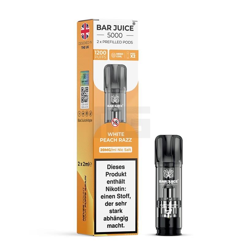 Bar Juice - Prefilled Pods - White Peach Razz - 2ml - 20mg - 2er Paket
